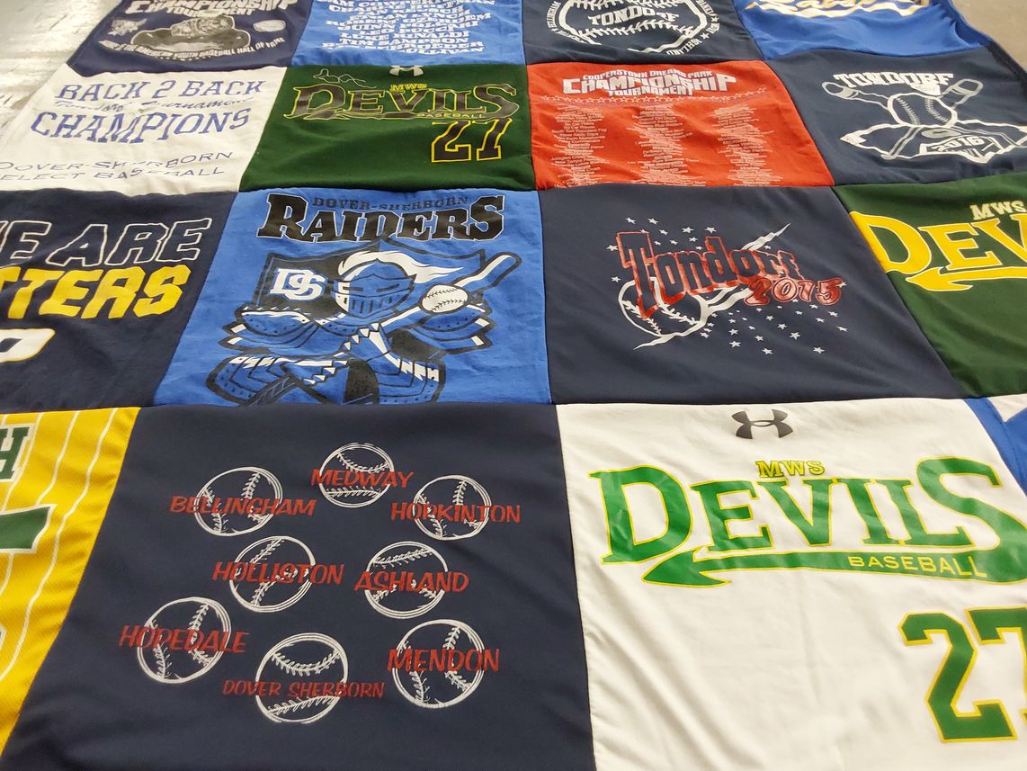 T-shirt quilt featuring medway high school, mws devils by Christopher from MA