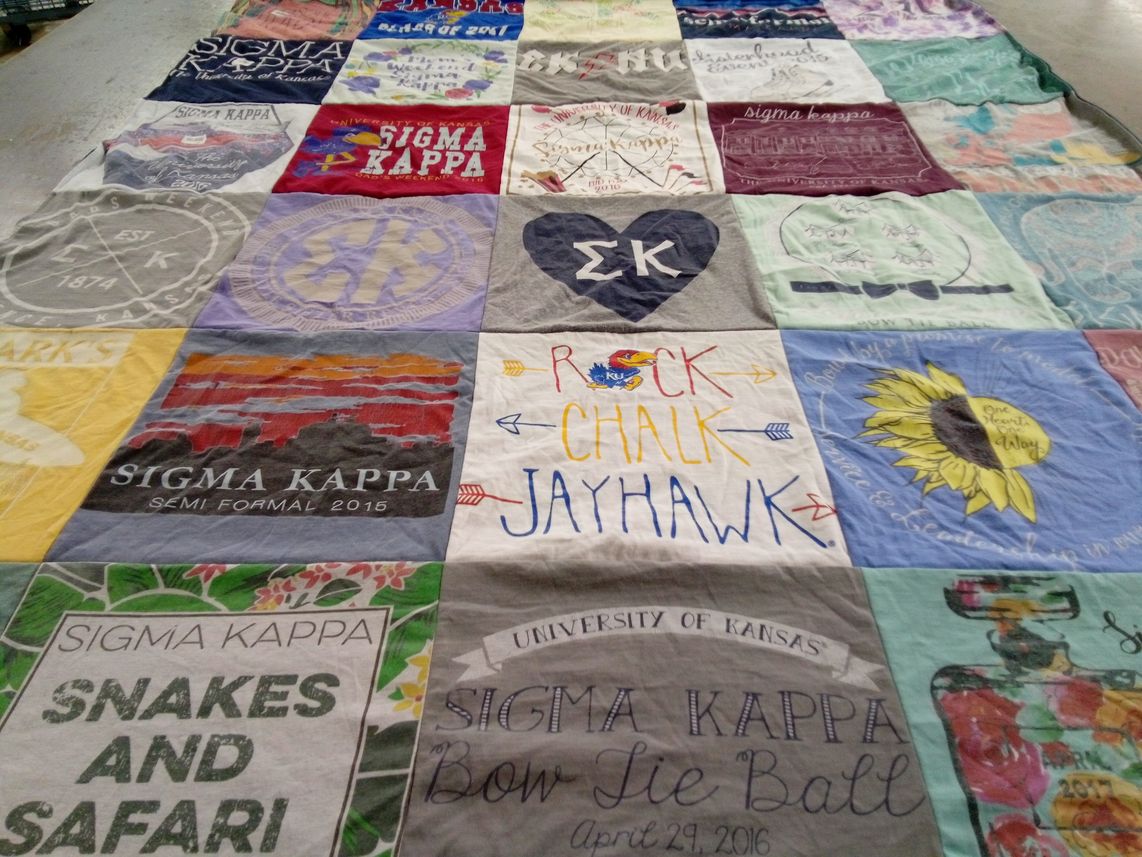 T-shirt quilt from university of kansas by Alyssa from MO