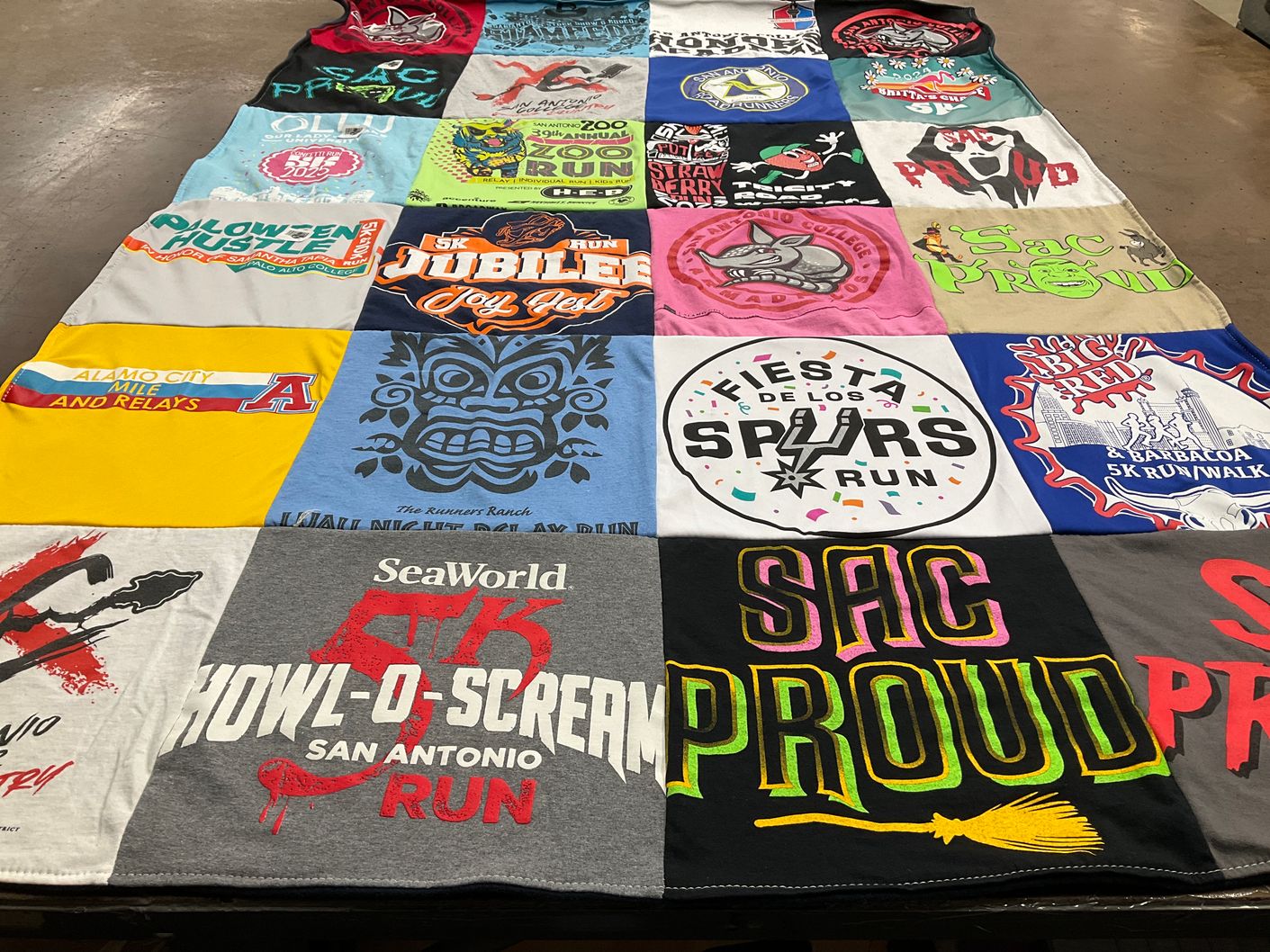 T-shirt quilt from san antonio college by Elizabeth from TX