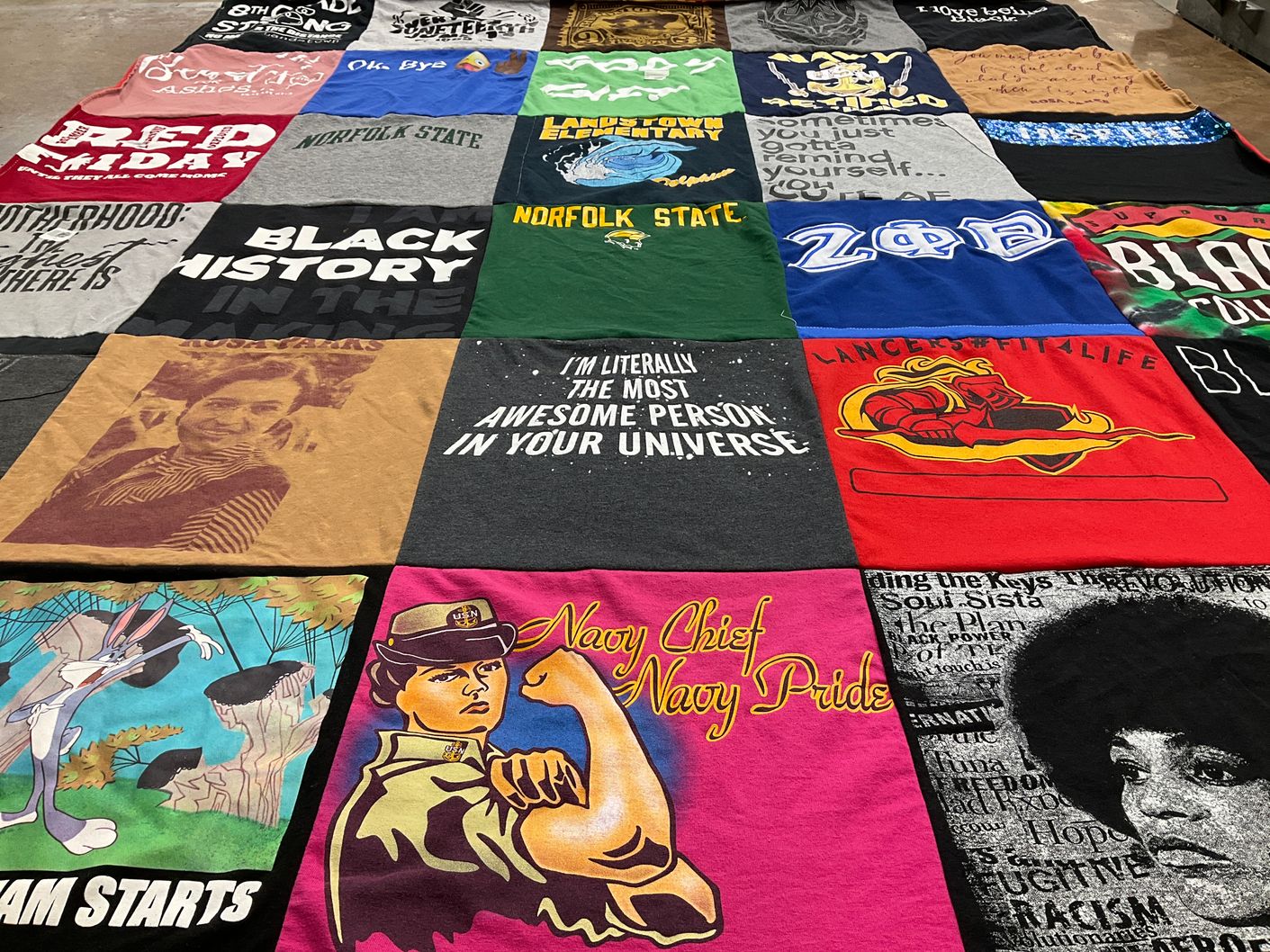T-shirt quilt from norfolk state university by Davesheia from VA