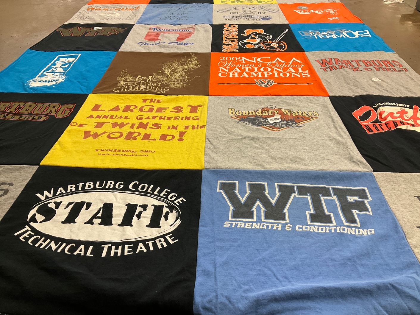 T-shirt quilt from wartburg college by Heidi from MN