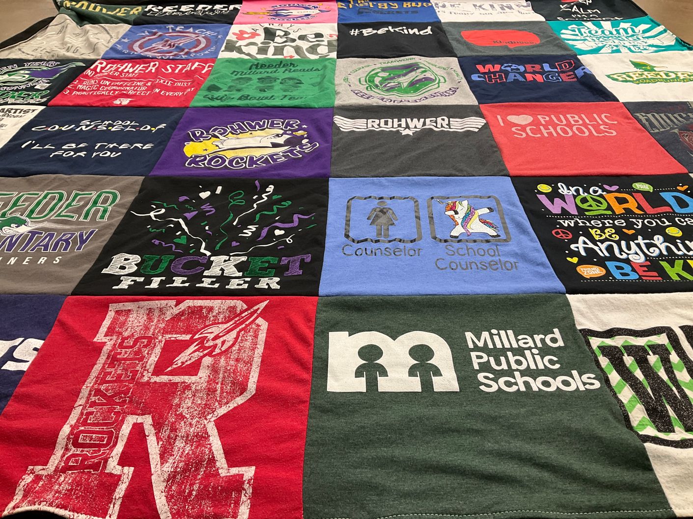 T-shirt quilt featuring rohwer rockets by Beth from NE