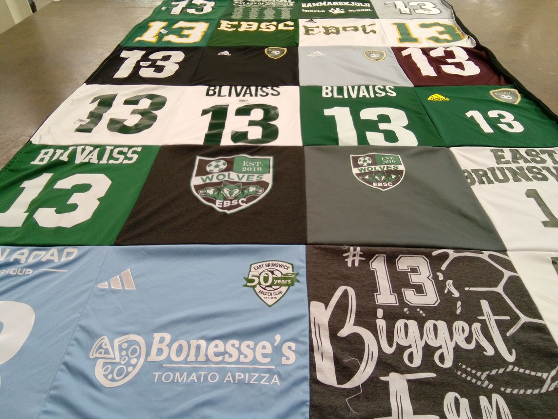 T-shirt quilt featuring east brunswick soccer club by Jeffrey from NJ