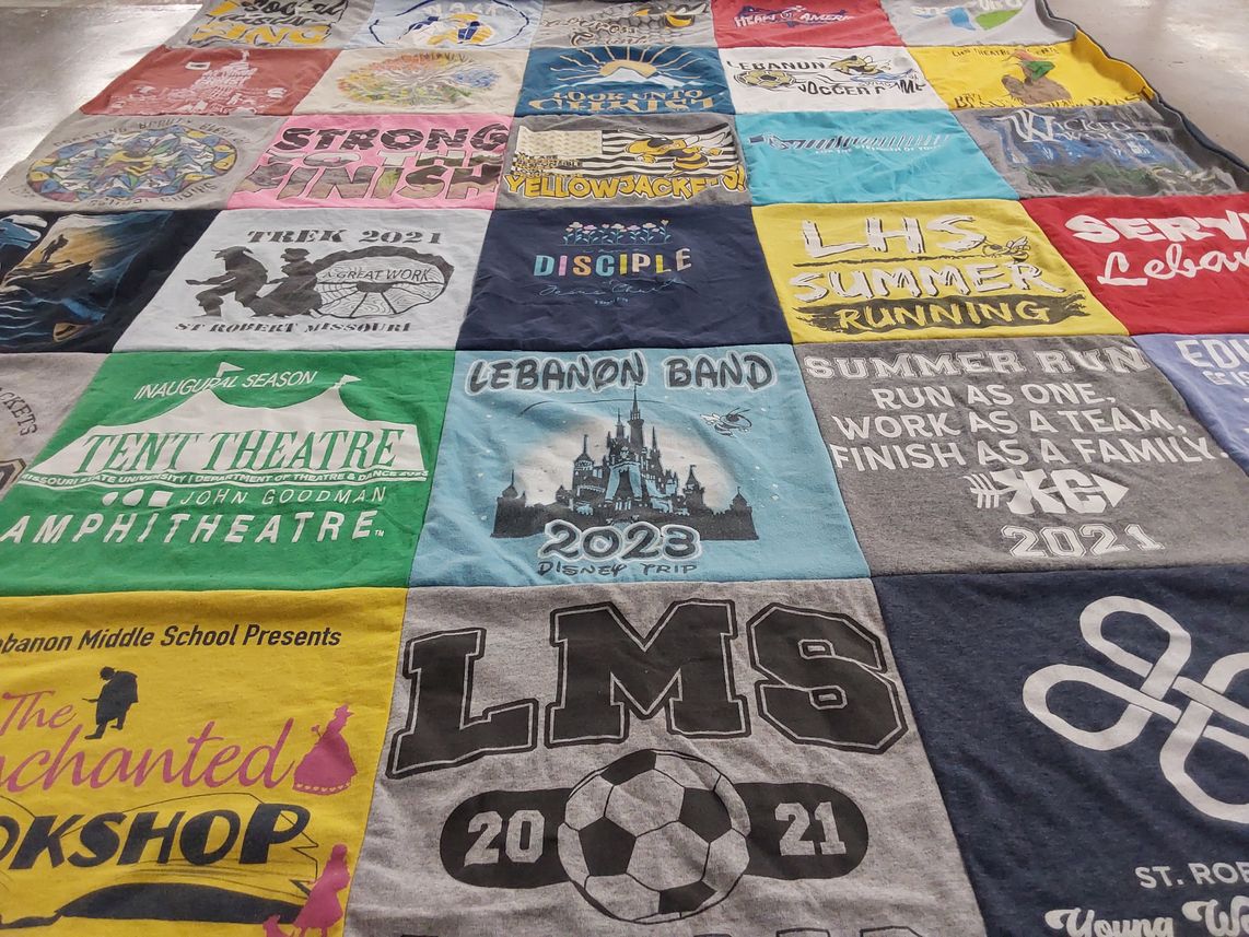 T-shirt quilt featuring lebanon yellowjackets by Christina from MO