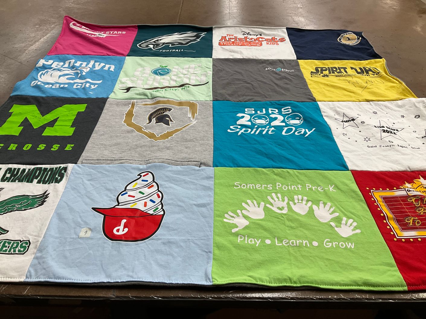 T-shirt quilt featuring pennlyn lacrosse, pennlyn football by Megan from NJ