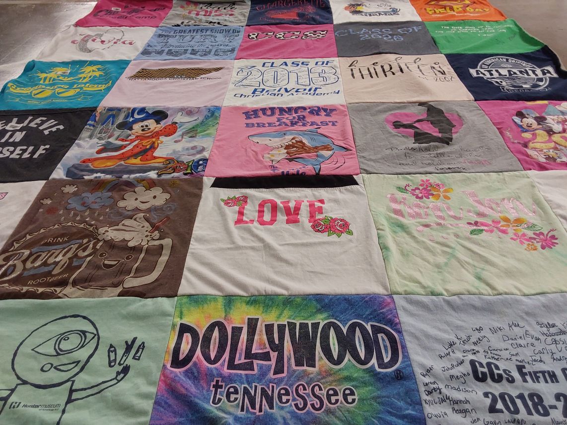 T-shirt quilt from christian academy by Raina from TN