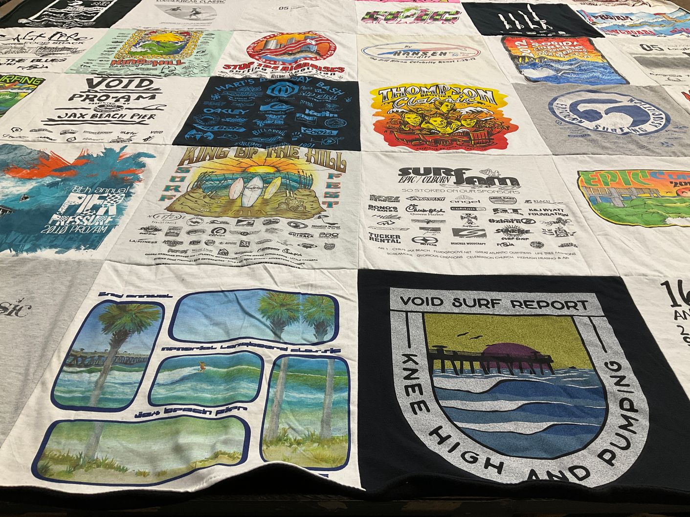 T-shirt quilt with surfing themes by Mitch from FL