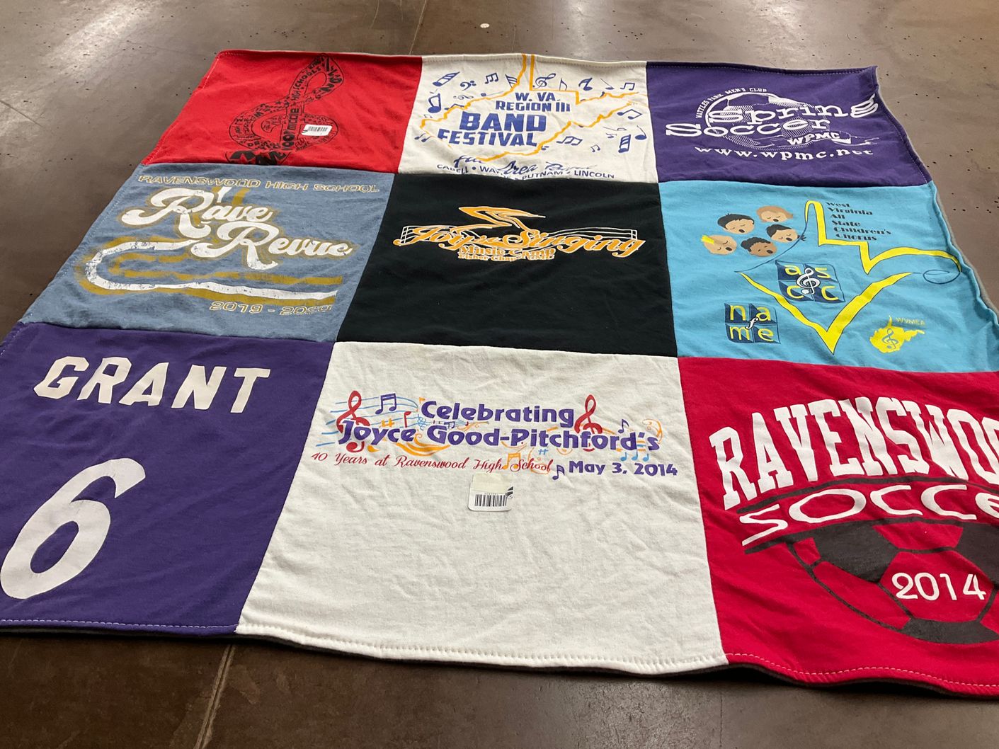 T-shirt quilt featuring ravenswood soccer by Rachel from WV