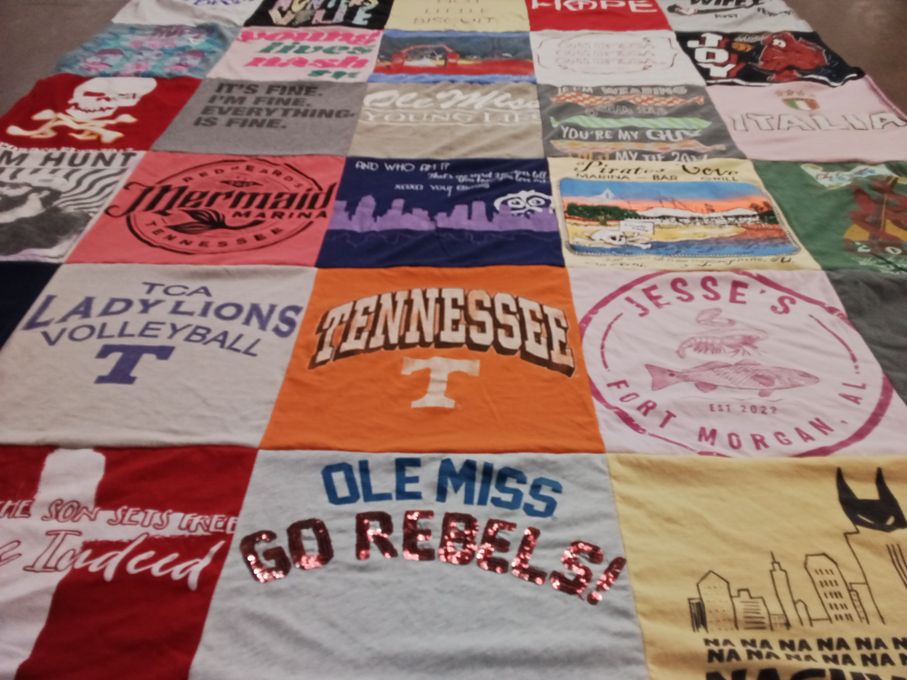 T-shirt quilt featuring lady lions volleyball, ole miss rebels by Kaitlyn from TN