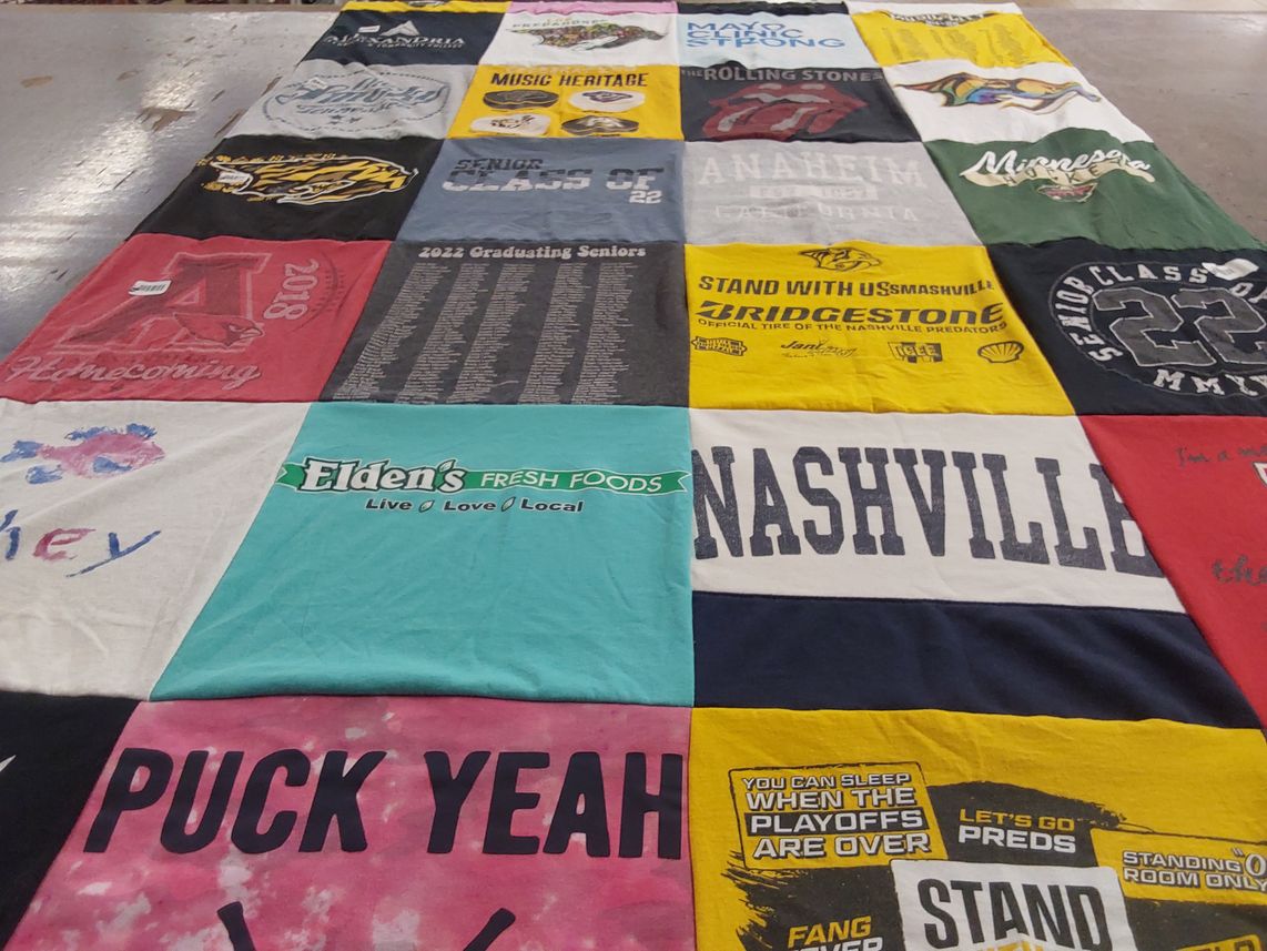 T-shirt quilt featuring nashville predators by Mary from MN