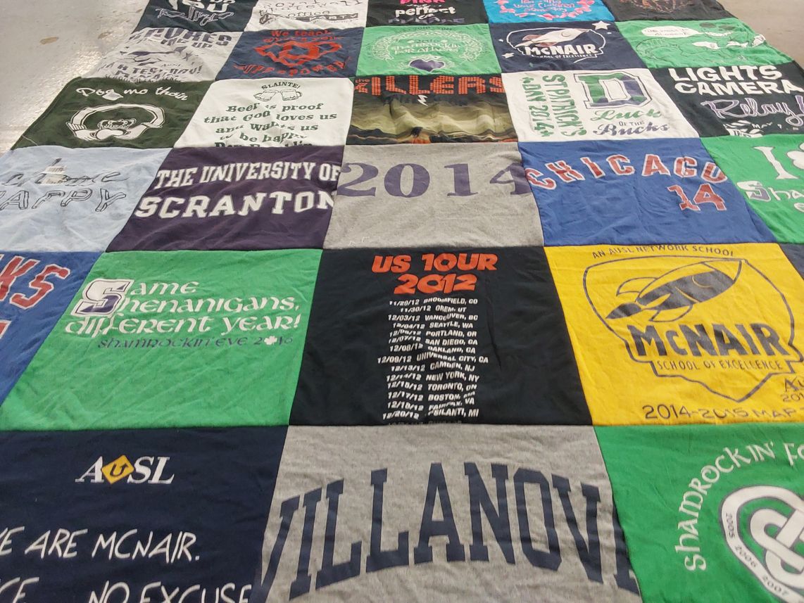 T-shirt quilt from the university of scranton, villanova university by Meghan from MD