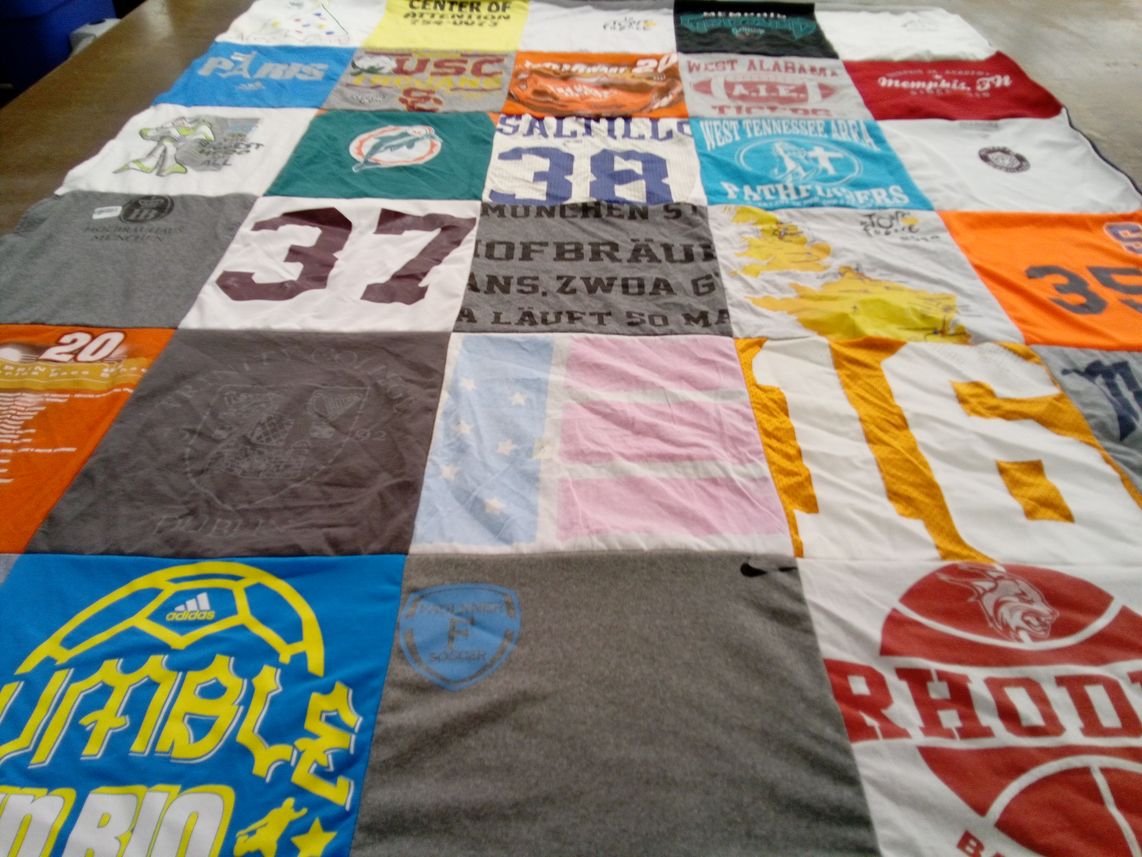 T-shirt quilt from rhodes college by Kim from TN