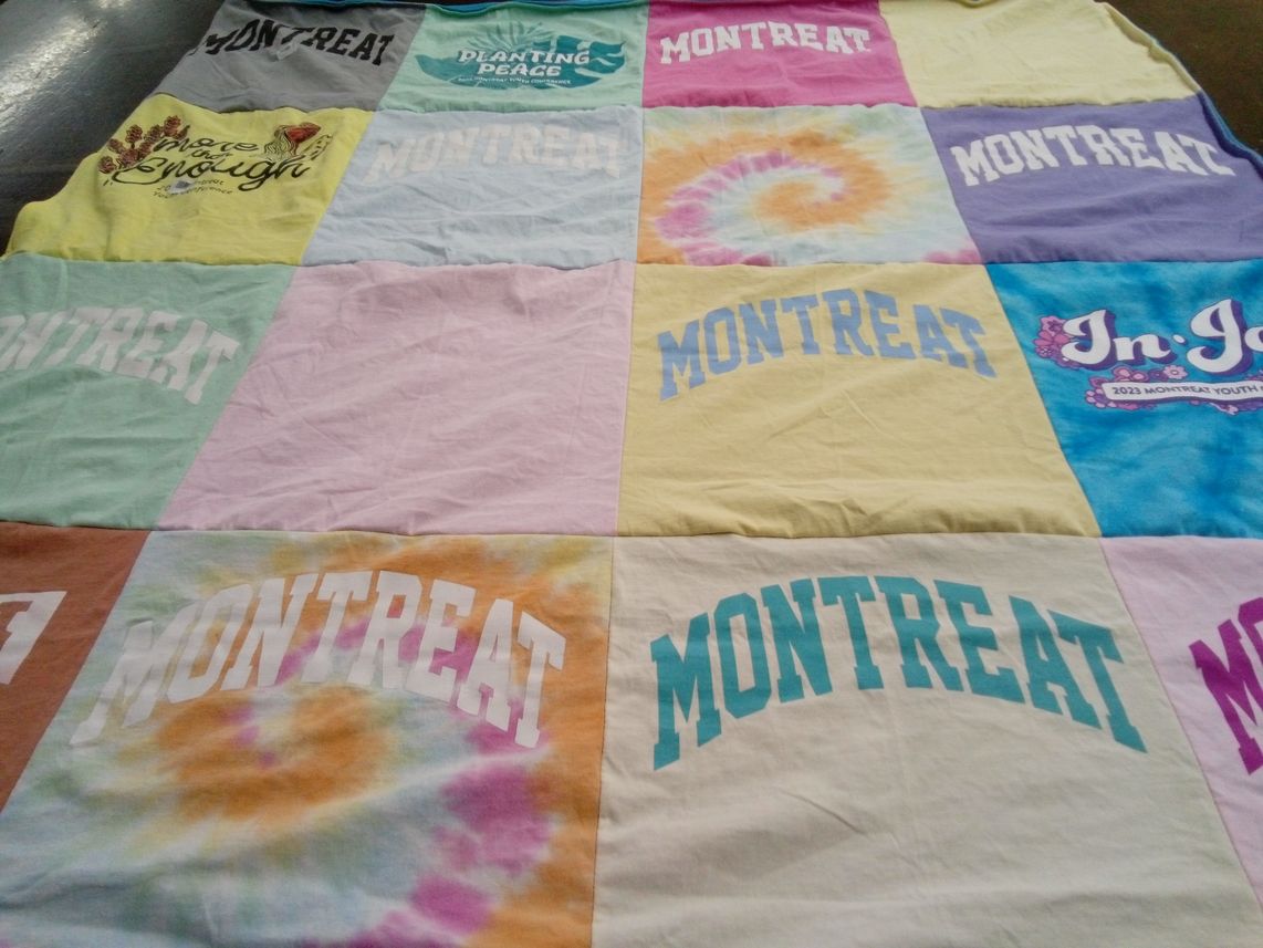 T-shirt quilt with youth programs, community engagement themes by Suzanne from AL