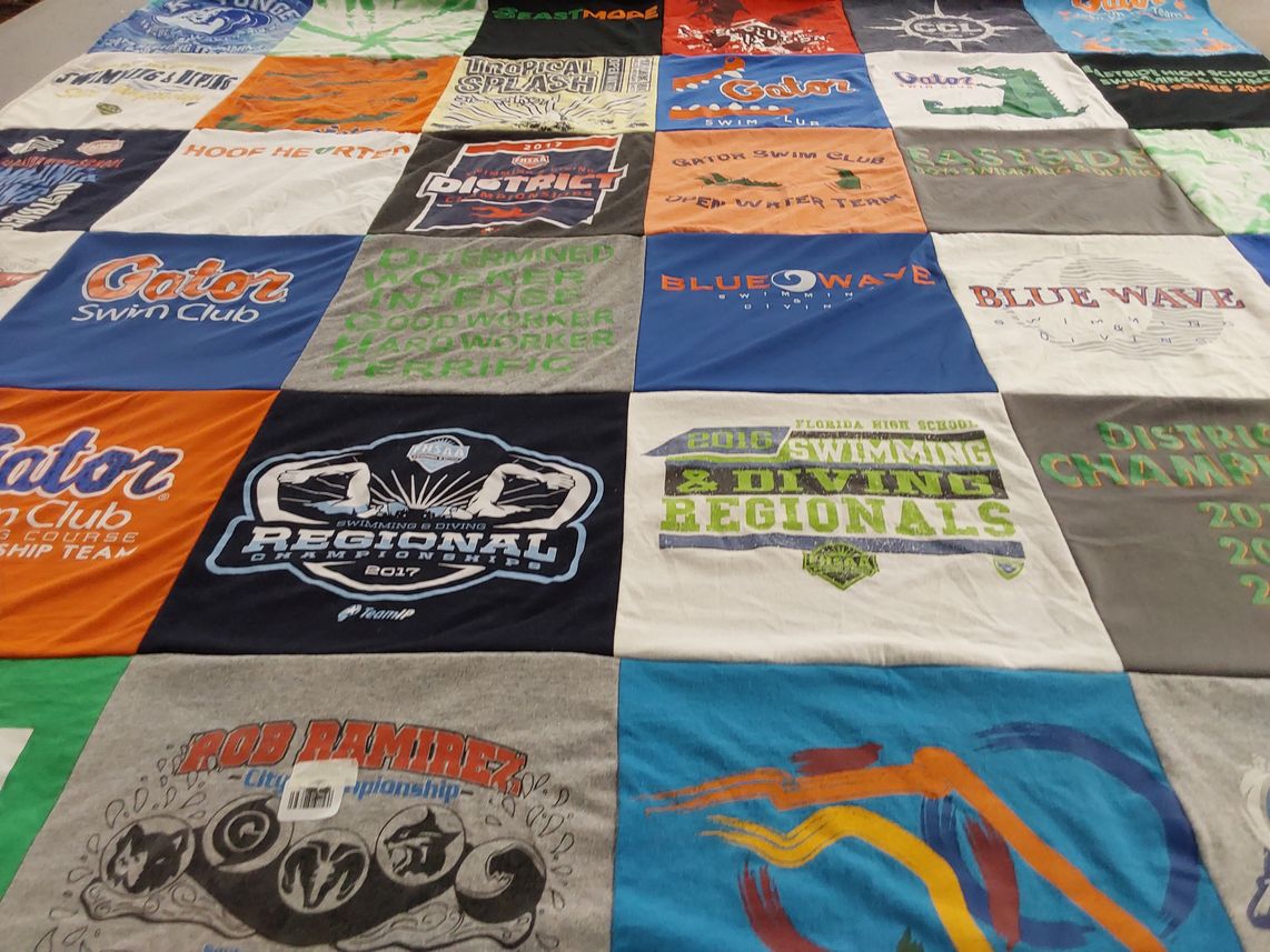 T-shirt quilt featuring gator swim club by Elizabeth from FL