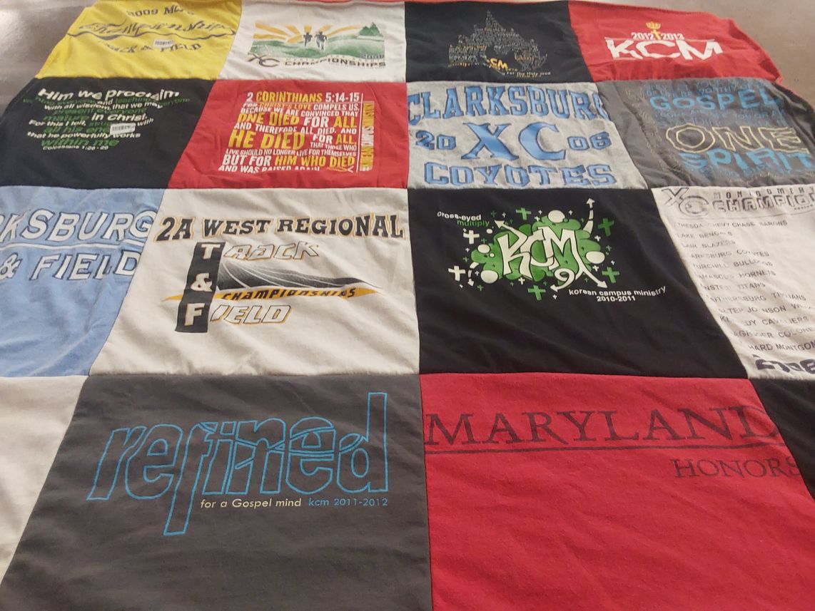T-shirt quilt featuring clarksburg high school cross country team by Philip from FL