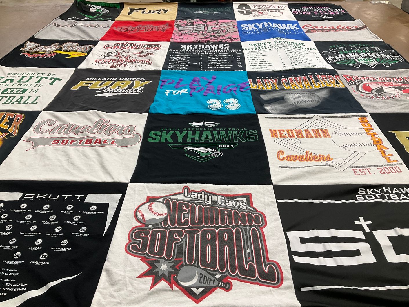 T-shirt quilt featuring neumann cavaliers, millard united fury by David from NE