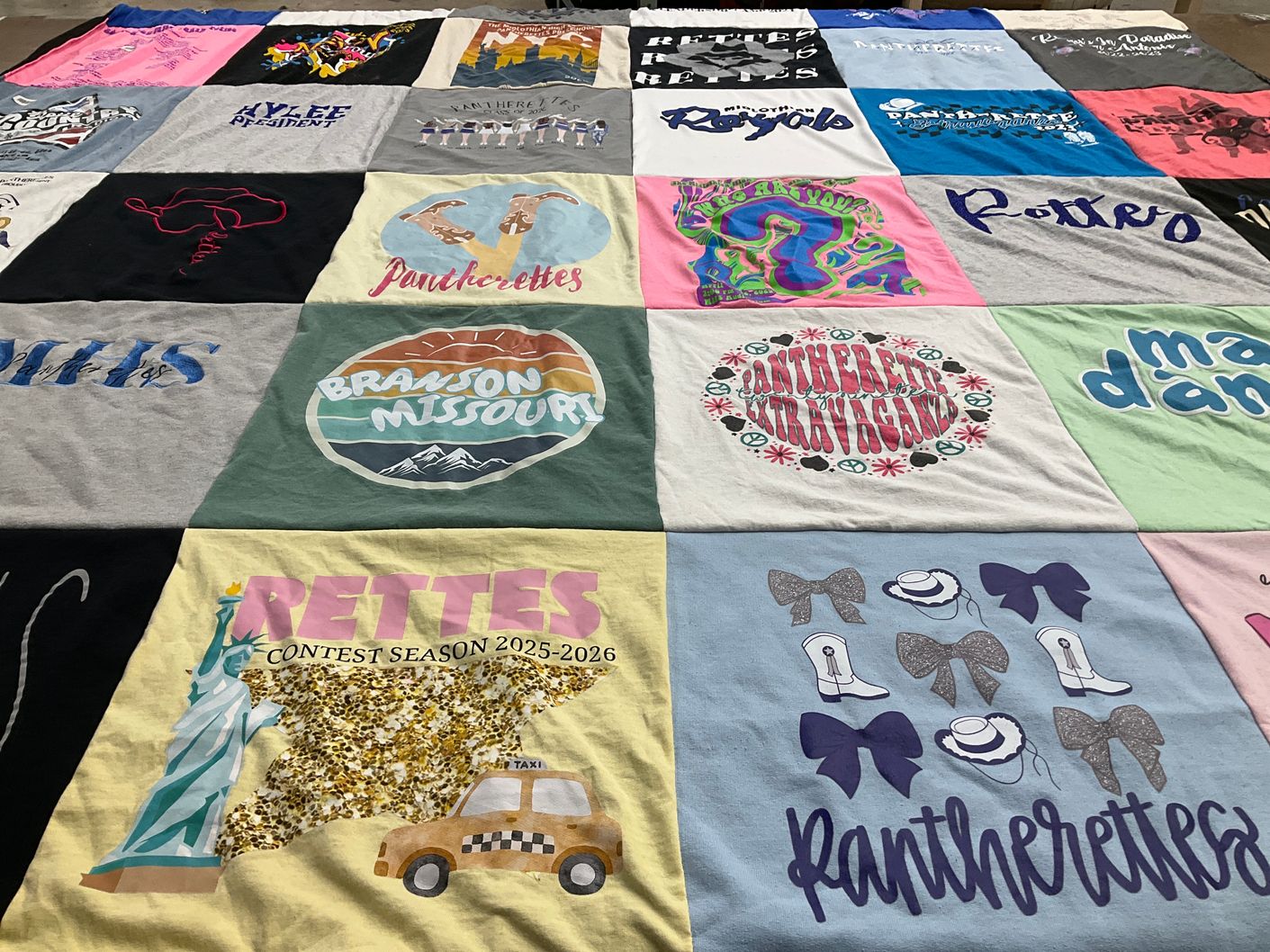 T-shirt quilt with dance, rodeo themes by Teresa from TX