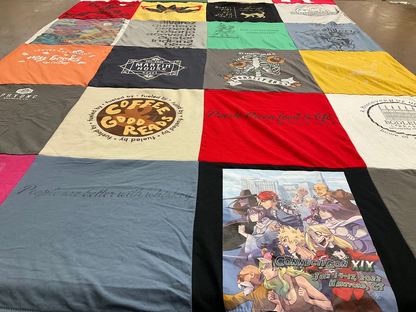 T-shirt quilt from eastern connecticut state university by Thomas from RI