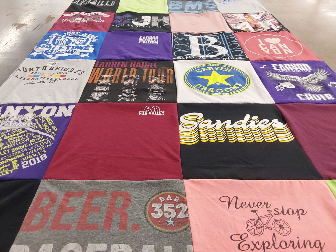 T-shirt quilt featuring sandies by Suzann from TX