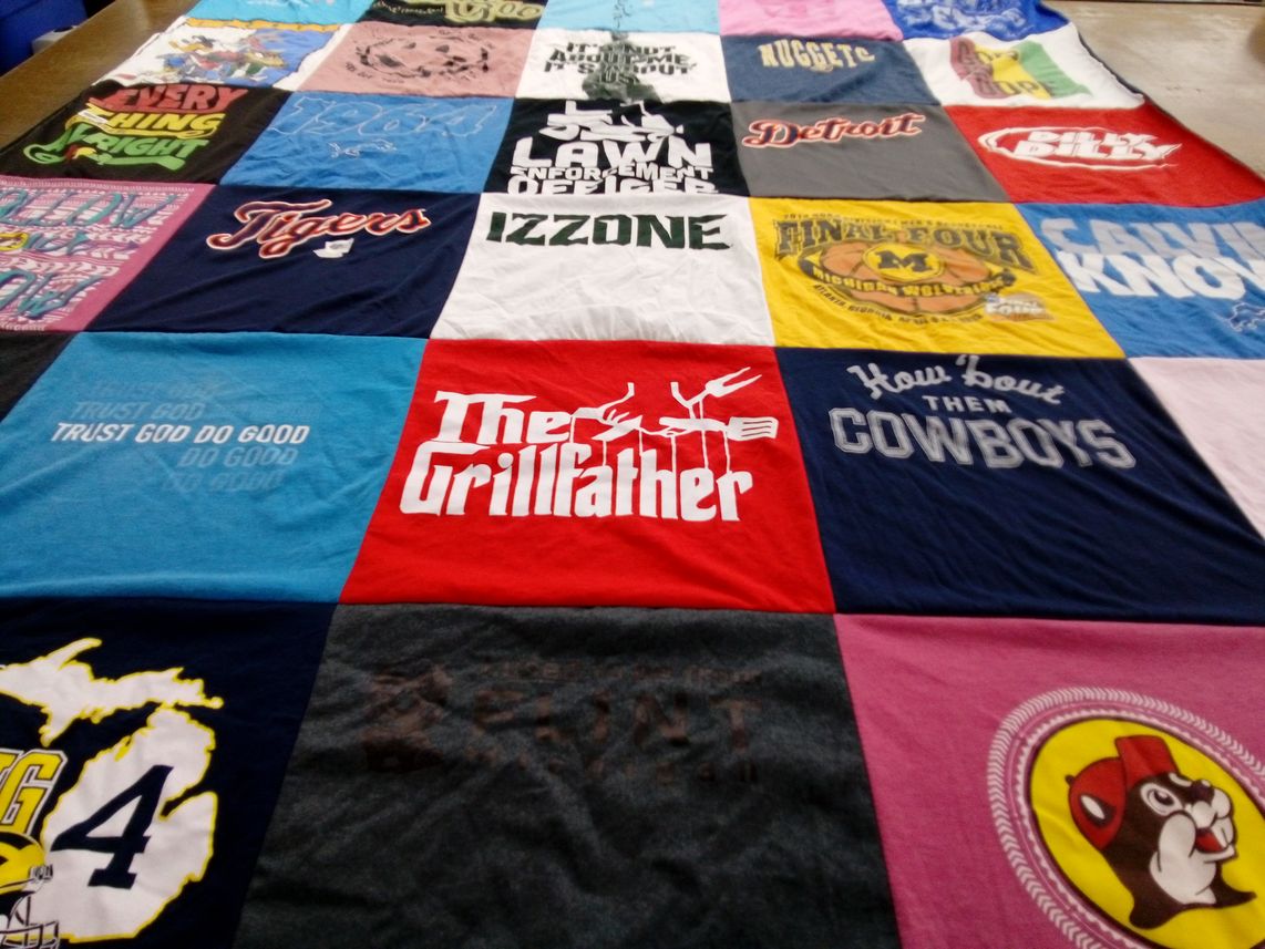 T-shirt quilt from university of michigan by Andrea from GA