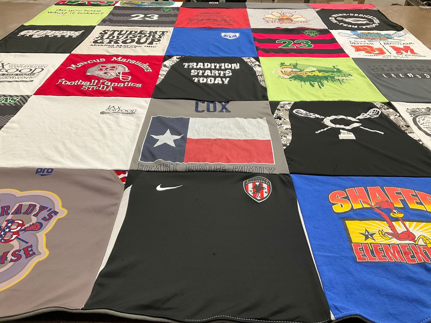 T-shirt quilt featuring marcus marauders, cowboys by Sarah from TX