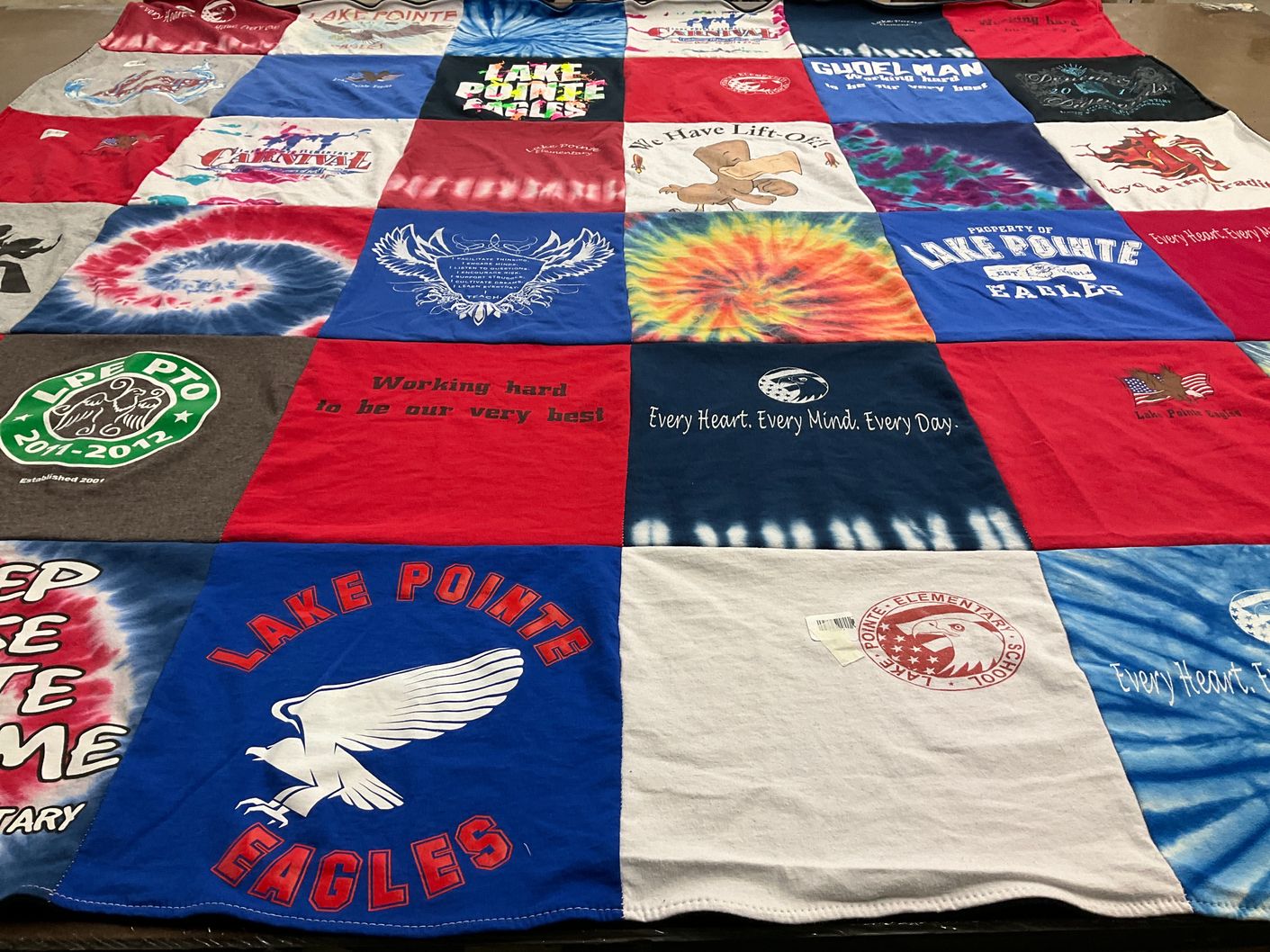T-shirt quilt featuring lake pointe eagles by Heidi from TX