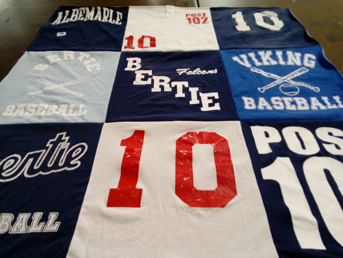 T-shirt quilt from bertie high school by Kelley from NC