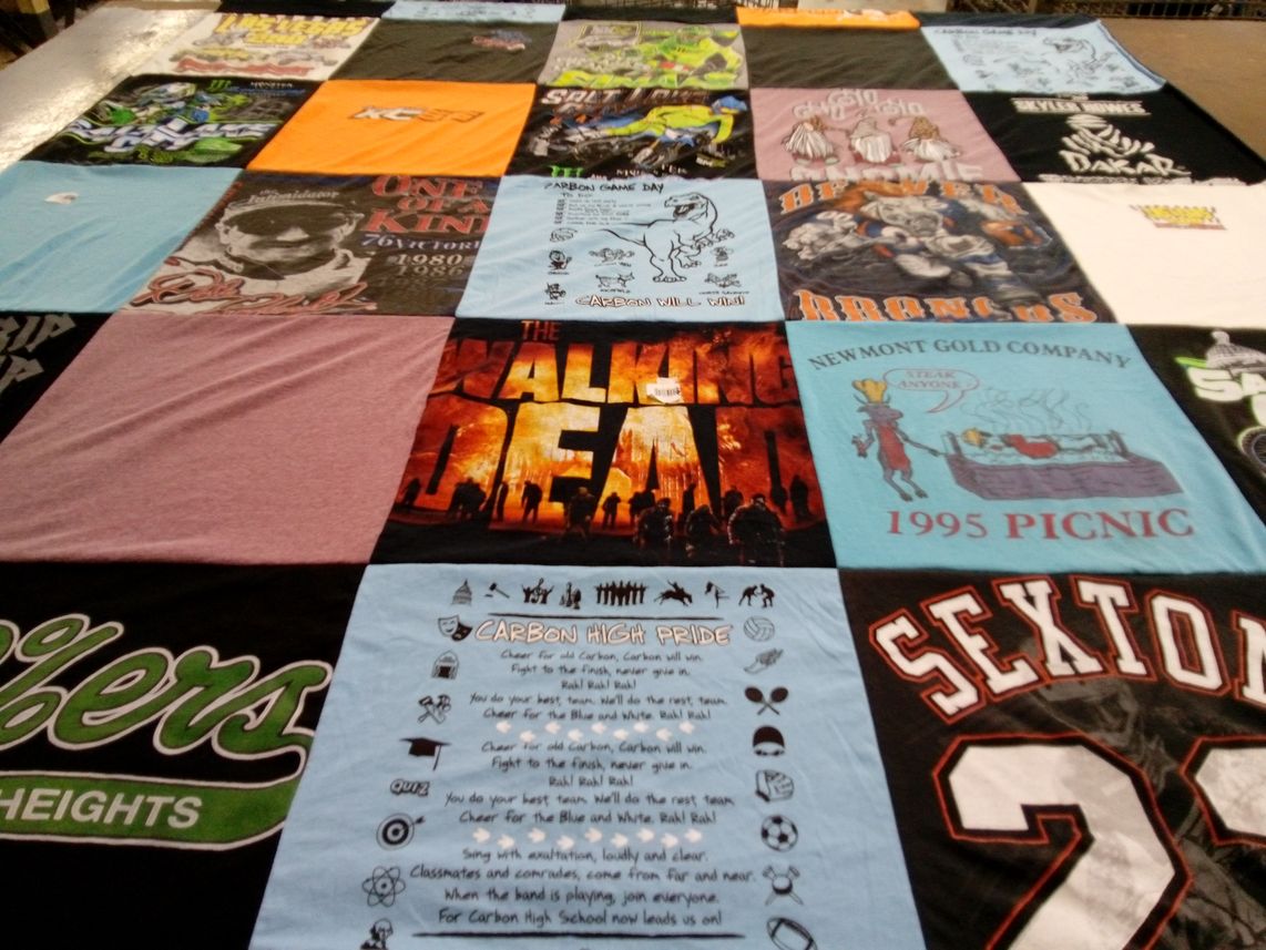 T-shirt quilt featuring carbon high school by Leslie from UT