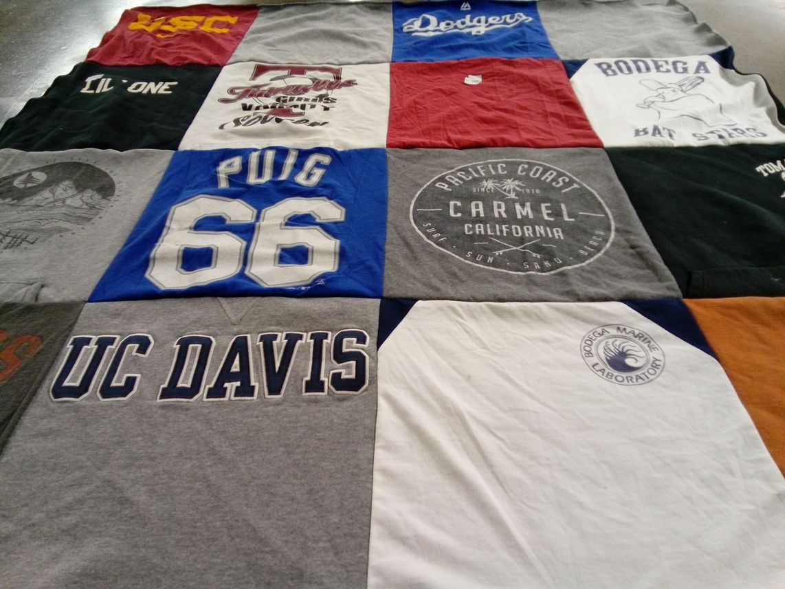 T-shirt quilt featuring los angeles dodgers by Morgan from CA