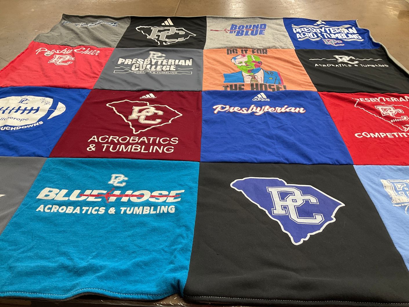 T-shirt quilt featuring bluehose acrobatics & tumbling by Avery from NC