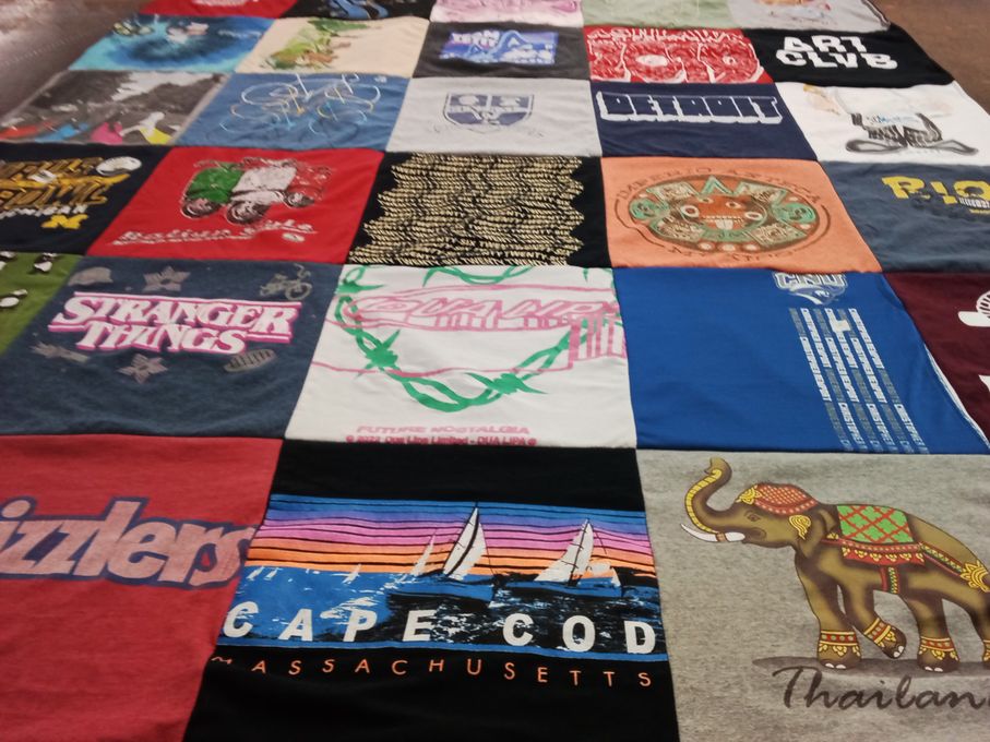 T-shirt quilt with pop culture, tv shows themes by Nicole from VA