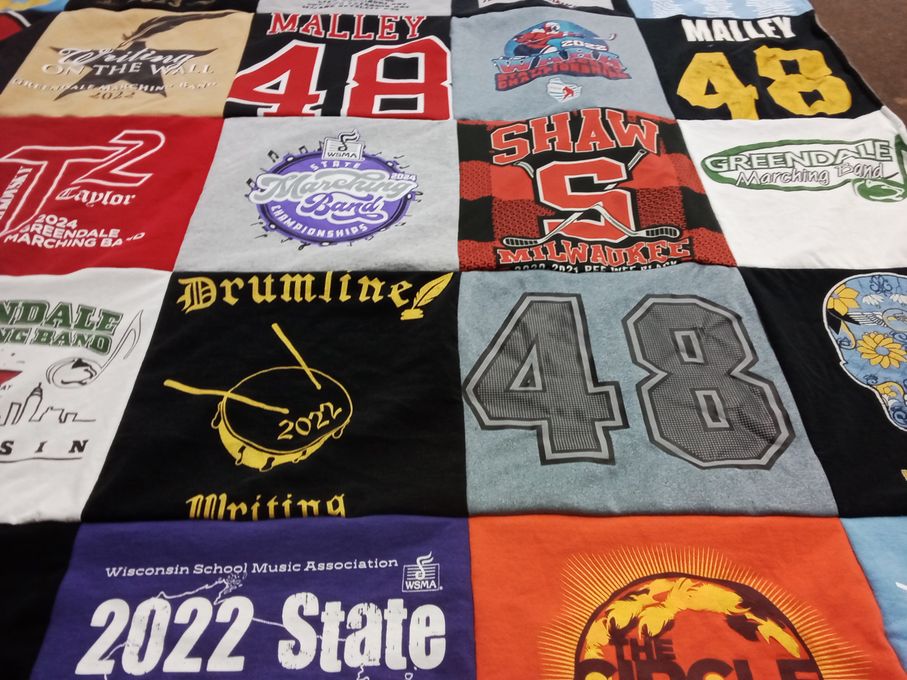T-shirt quilt featuring shaw milwaukee by Jennifer from WI