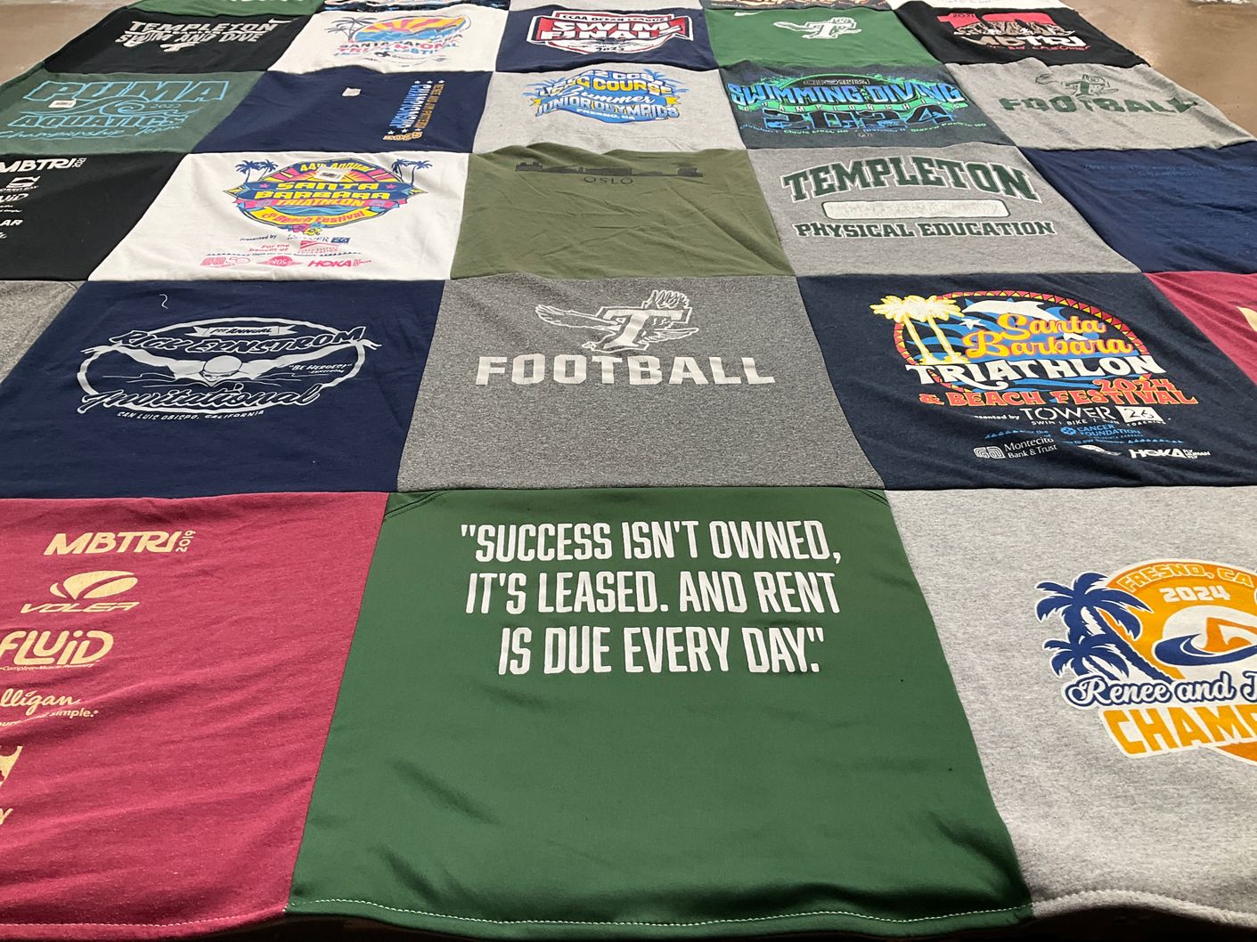 T-shirt quilt featuring templeton football by Shannon from CA