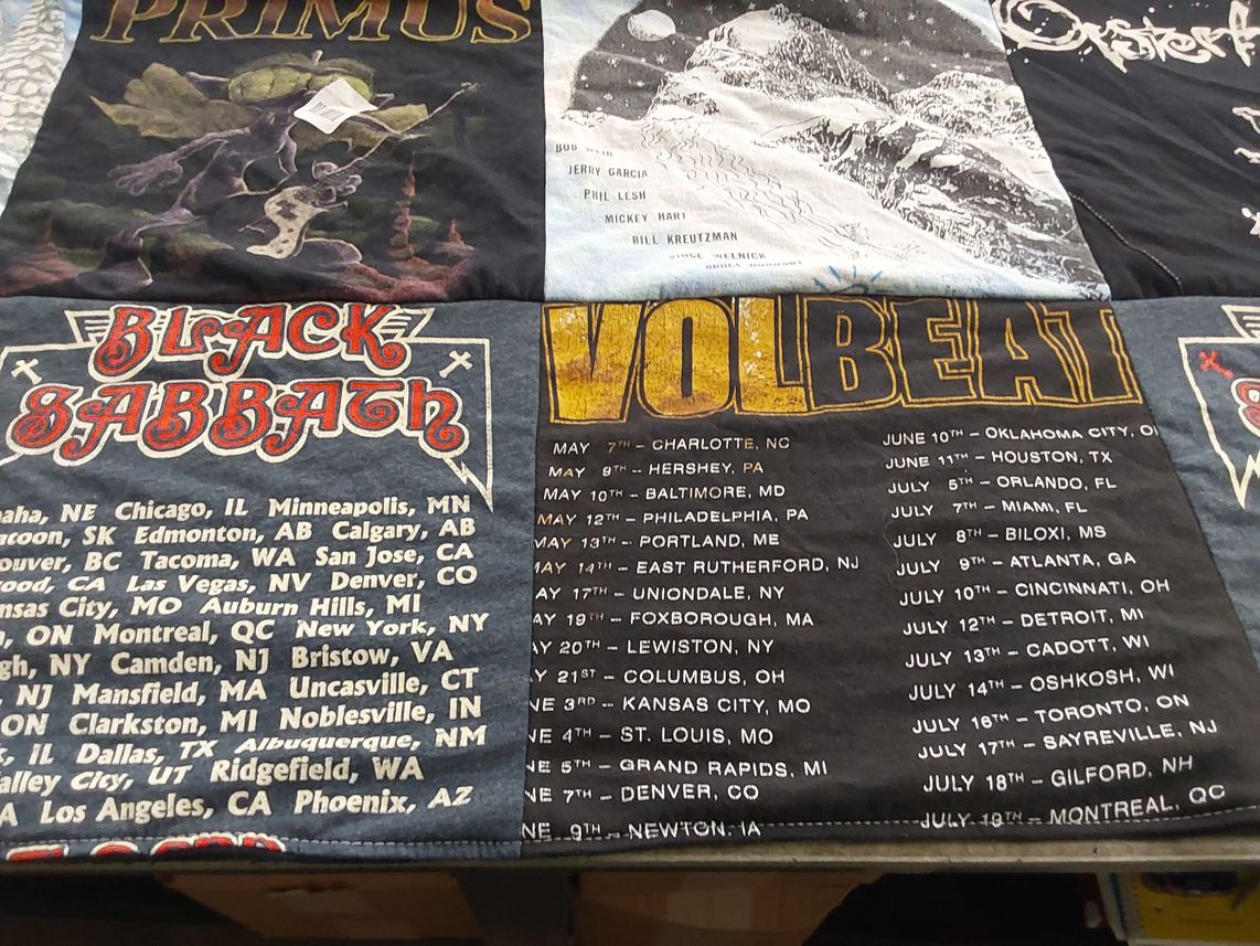 T-shirt quilt with music, concerts themes by Mallory from NJ