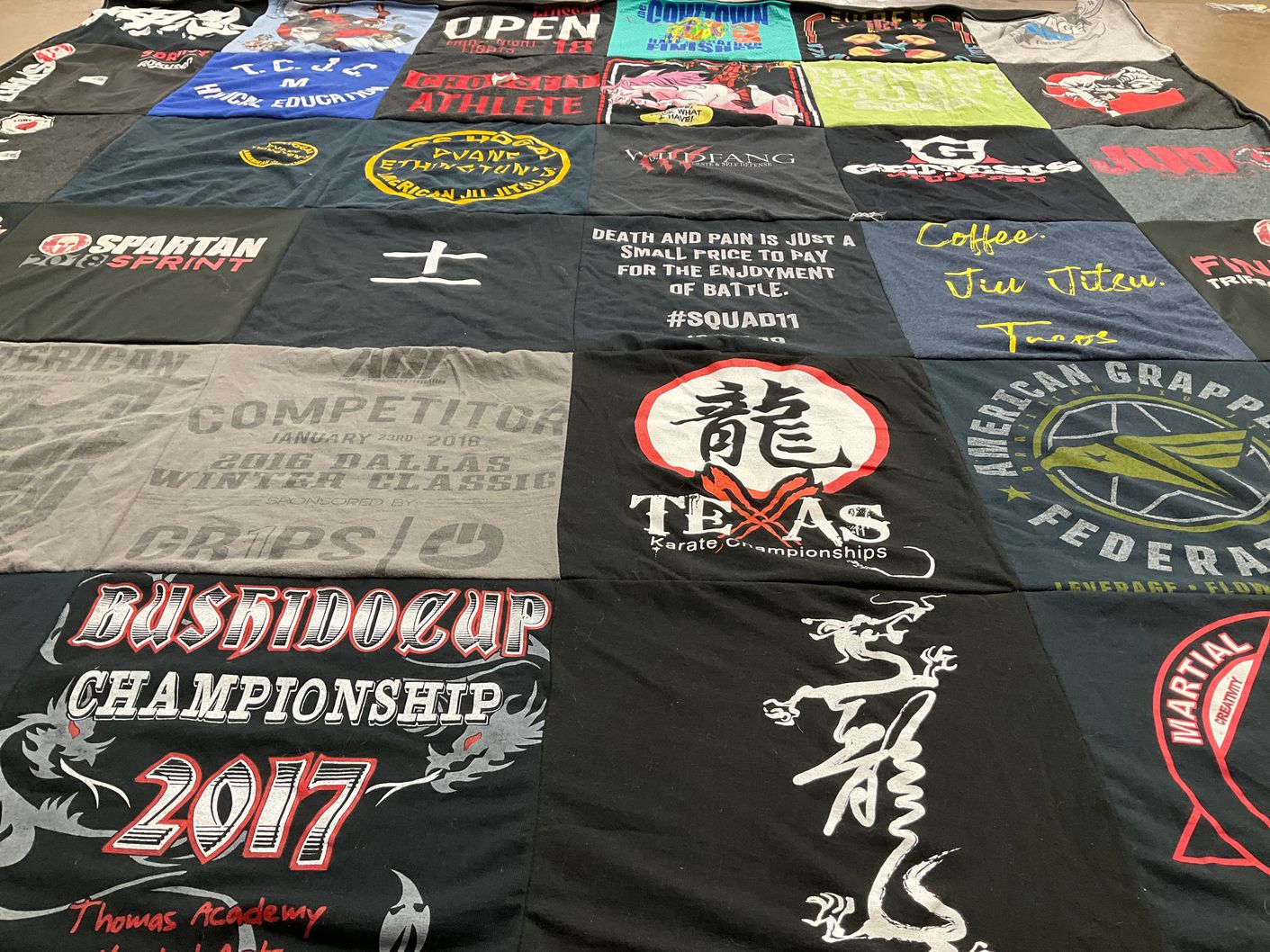 T-shirt quilt from thomas academy by Desiree from TX