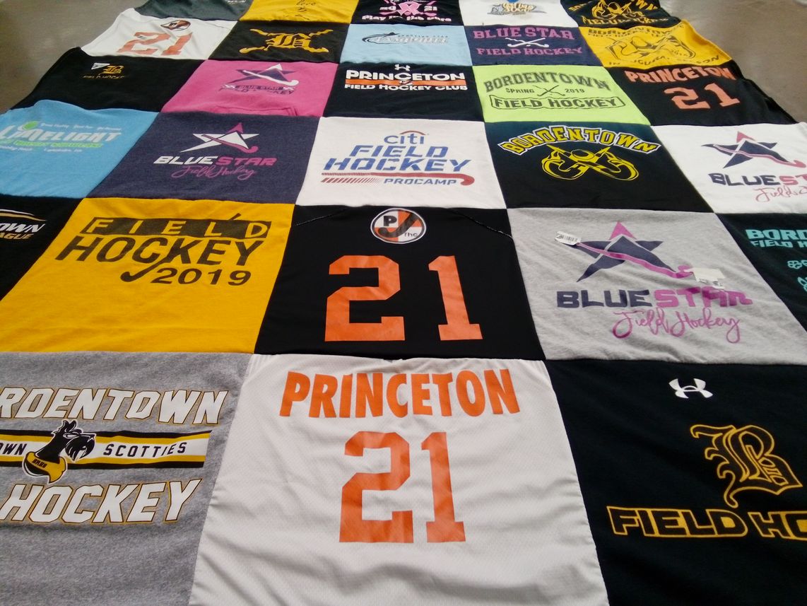 T-shirt quilt from princeton university, bordentown high school by Daniella from NJ