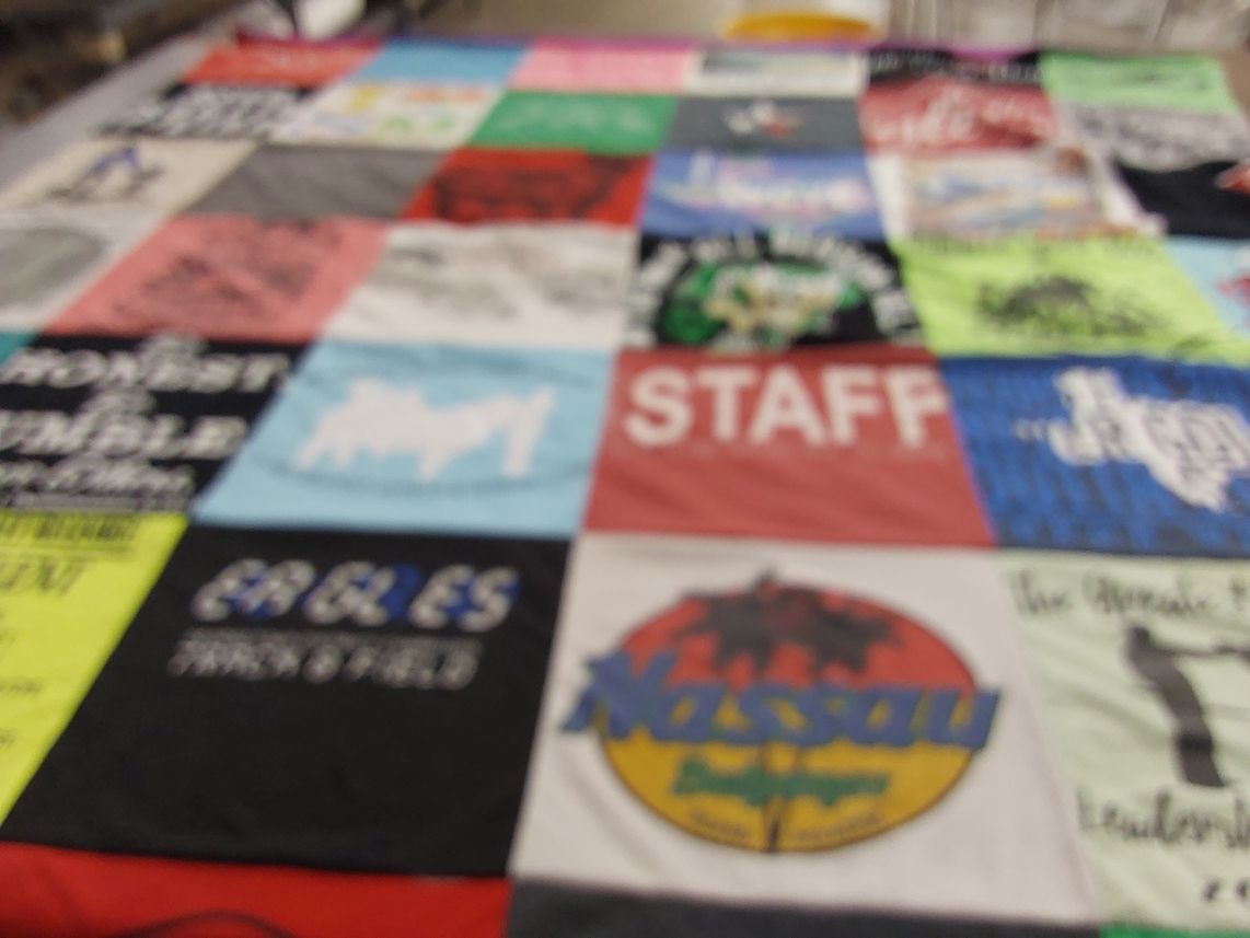 T-shirt quilt with sports, leadership themes by Lauren from TX