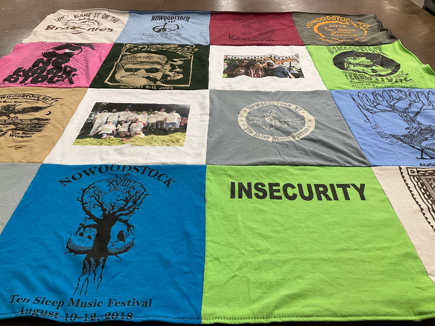 T-shirt quilt with music, festivals themes by joanne from SD