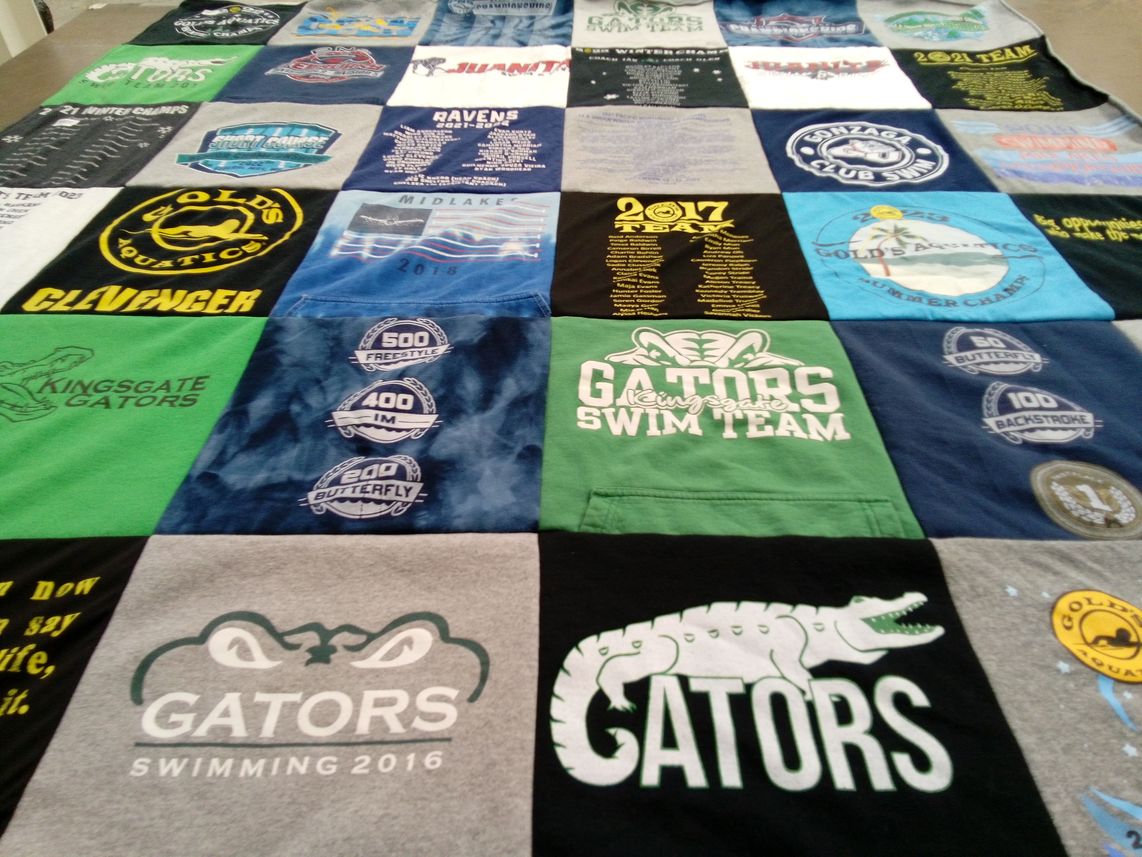 T-shirt quilt featuring kingsgate gators swim team by Allison from WA