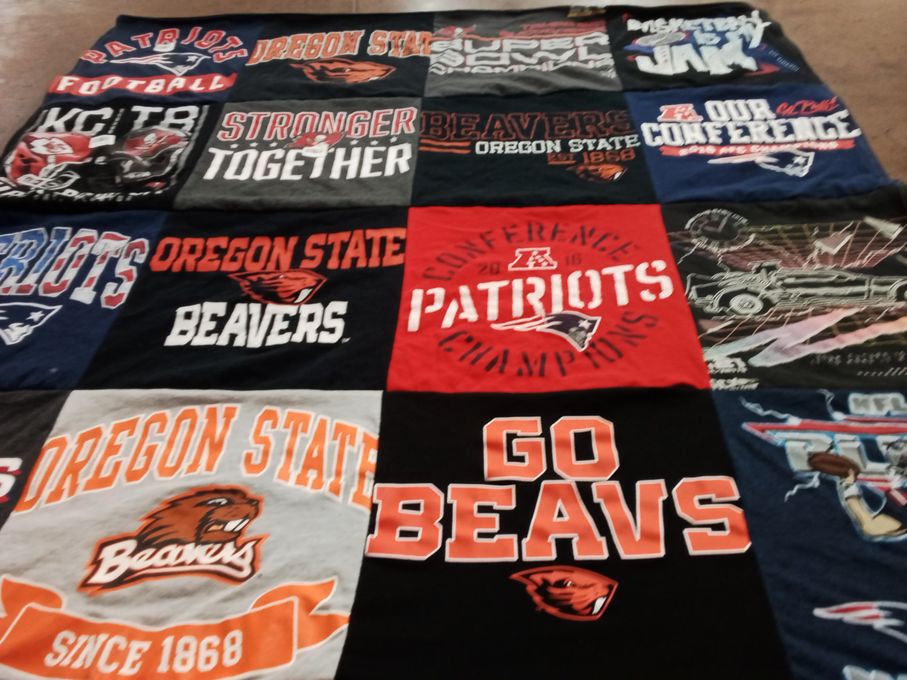 T-shirt quilt featuring new england patriots by Cindy from OR