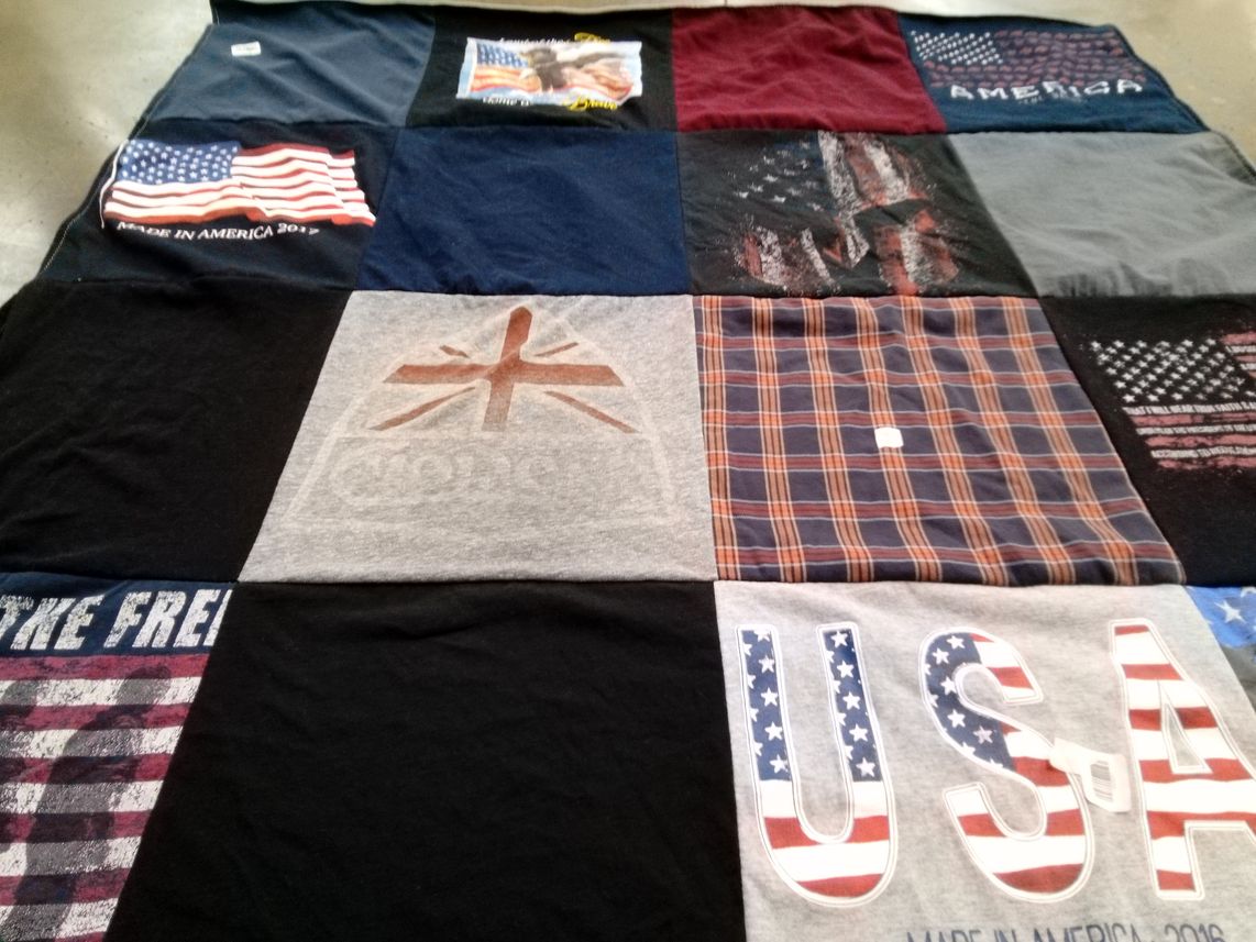 T-shirt quilt with patriotism themes by Allison from FL