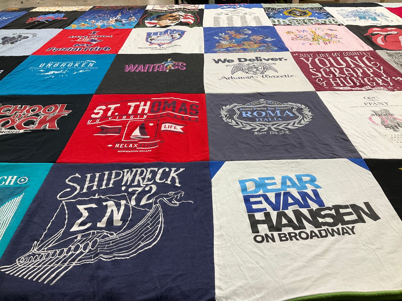 T-shirt quilt from st. thomas university by Leslie from AR