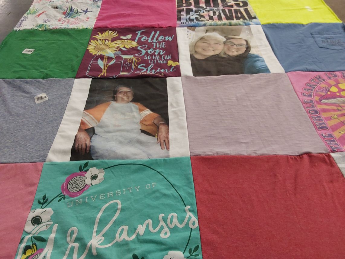 T-shirt quilt from university of arkansas by Heather from AR