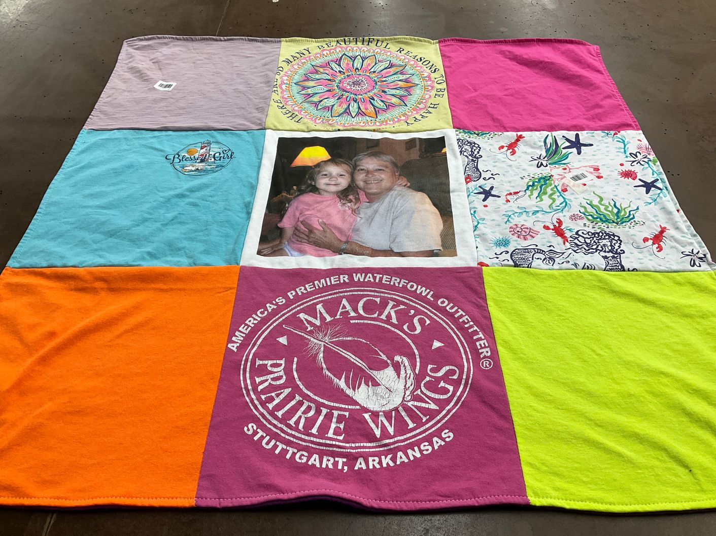 T-shirt quilt with waterfowl, home decor themes by Heather from AR