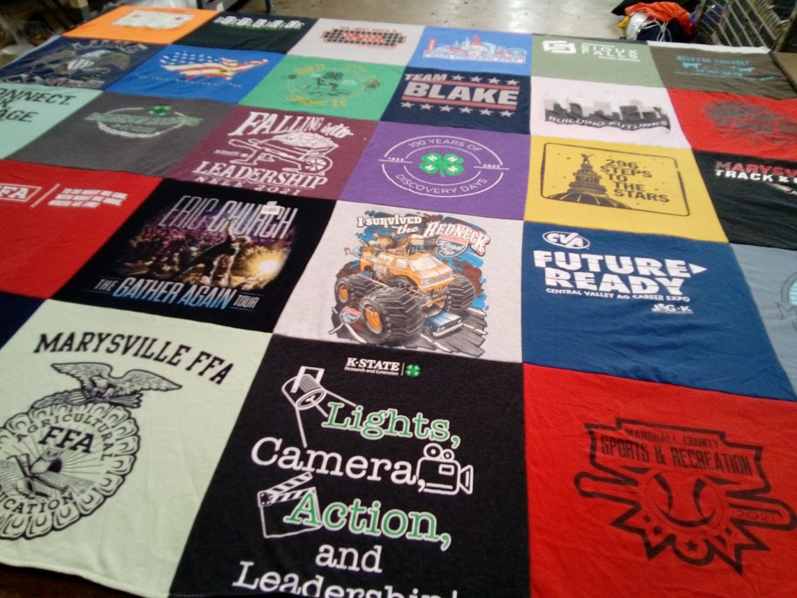 T-shirt quilt from kansas state university, marysville ffa by Logan from KS