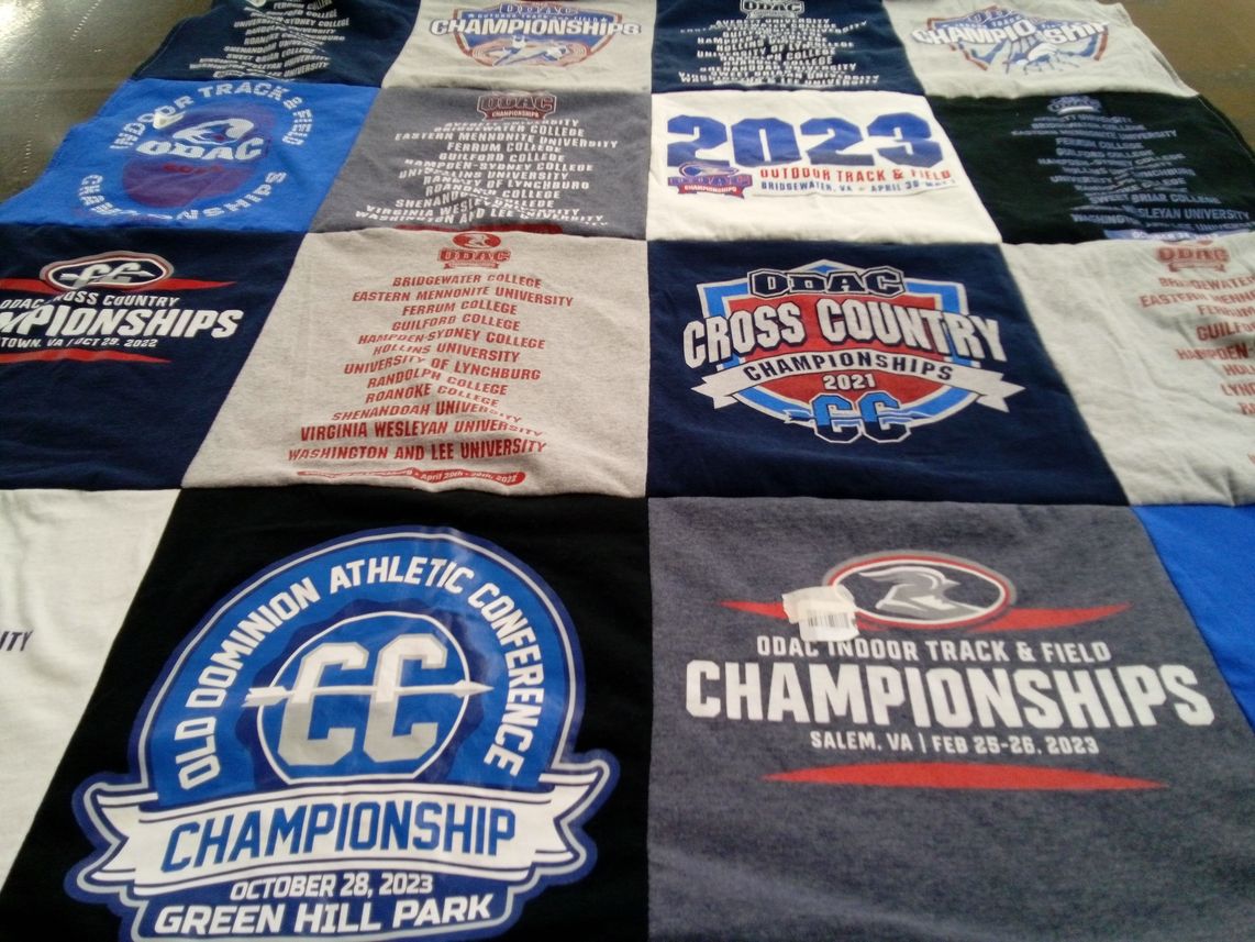 T-shirt quilt from bridgetower college, eastern mennonite university by Julie from VA