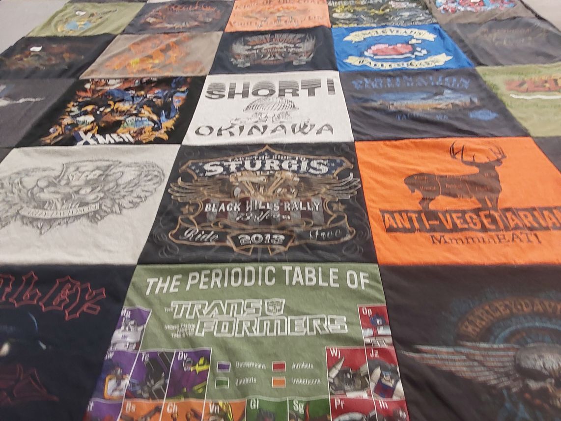 T-shirt quilt with motorcycles, themed events themes by Burma from AR