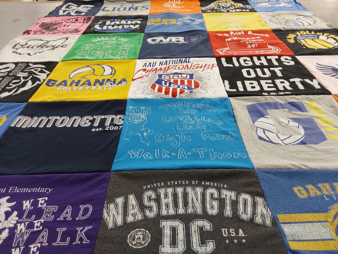 T-shirt quilt from gahanna high school, high point university by Lisa from OH