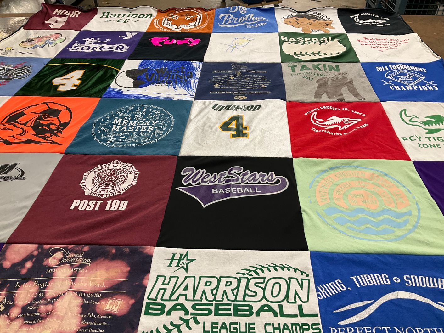 T-shirt quilt featuring west stars baseball by Tracie from OH