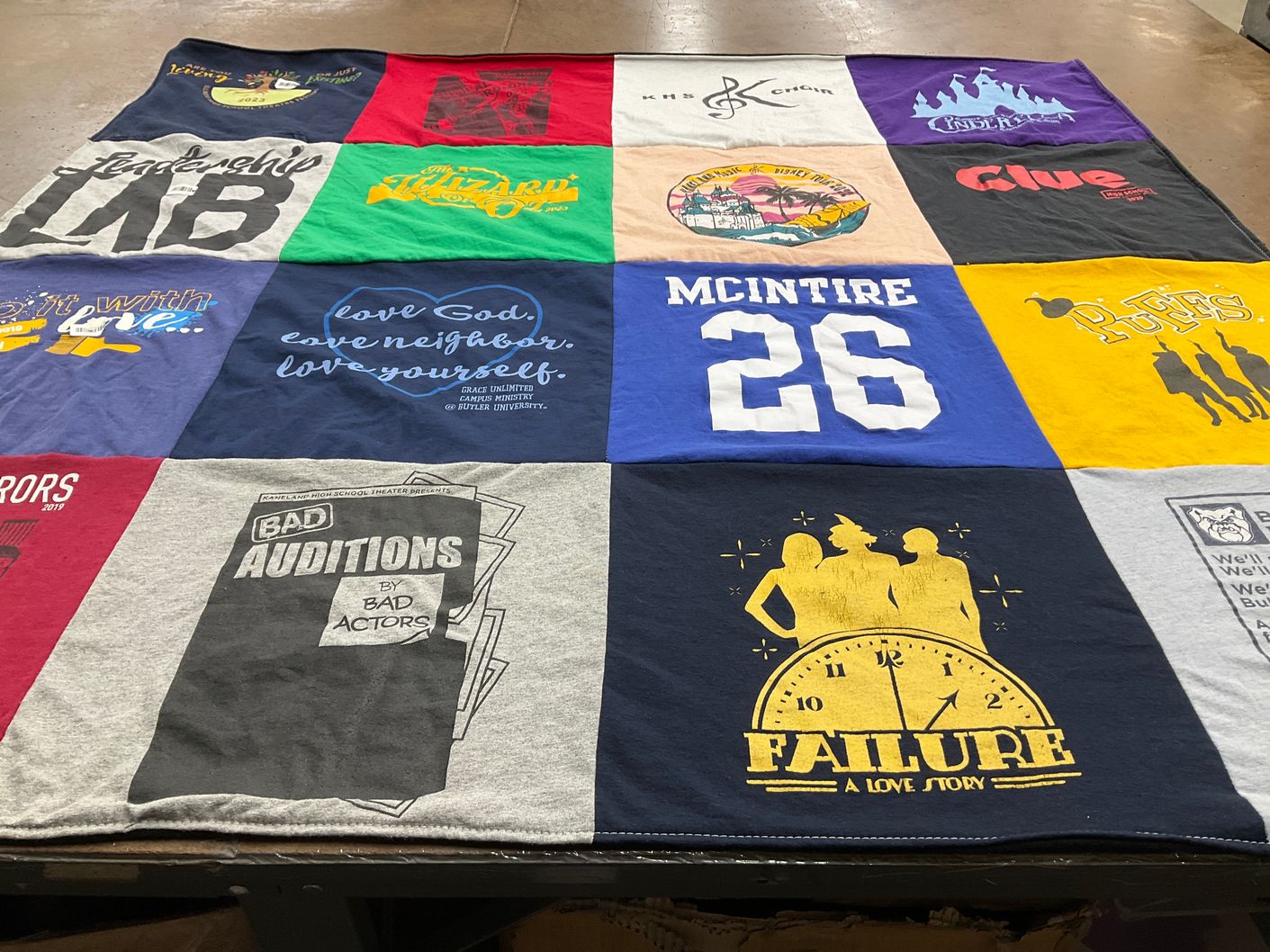 T-shirt quilt from butler university by Mya from IL